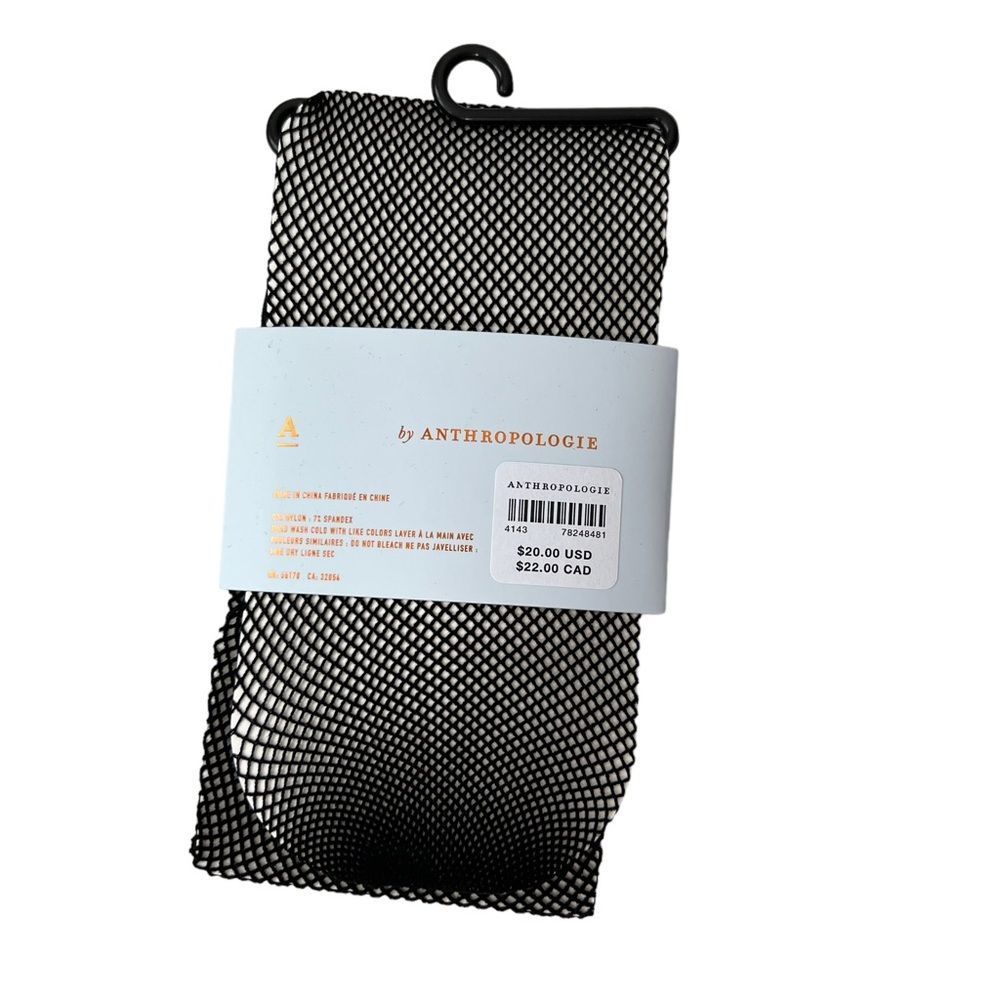 Anthropologie Black Fishnet Tights NWT L - Picture 3 of 3